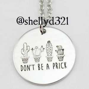 Wholesale Lot of 8 - DON'T BE A PRICK Charm Necklace - Funny Gift Laugh - New